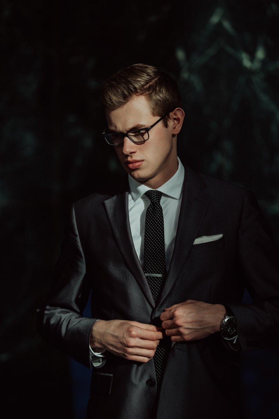 Charcoal two-piece bespoke suit