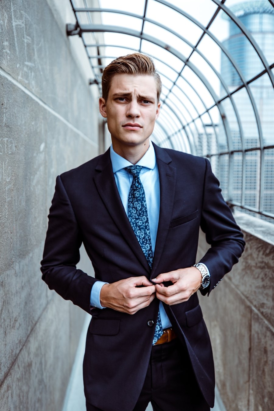 Charcoal two-piece bespoke suit